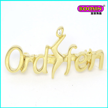 Broche de broche de lettre d&#39;or bon marché faite sur commande quotidienne